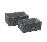 JVL Shadow Rectangular Fabric Storage Baskets, Set of 2