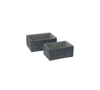 Shadow Rectangular Fabric Storage Baskets Set of 2 JVL Grey One Size