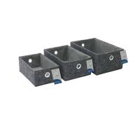 JVL Shadow Rectangular Fabric Storage Baskets, Set of 3