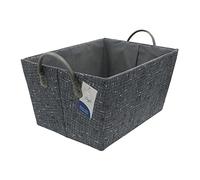 JVL Shadow Tapered Rectangular Fabric Storage Basket with Handles
