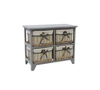 JVL Sherborne 2 + 2 Drawer Storage Unit - Grey | Size: Medium JVL Grey M