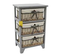 JVL Sherborne 3 Drawer Willow Storage Unit