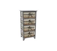 JVL Sherborne 4 Drawer Storage Unit - Grey | Size: Medium JVL Grey M