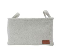 JVL Shiro Boucle Rectangular Fabric Storage Baskets with Handles for Home Organisation, White