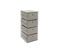 JVL Silva 4 Drawer Wide Fabric Storage Tower Grey JVL Grey