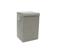 JVL Silva Fabric Foldable Laundry Hamper with Lid & Handles Grey JVL Grey