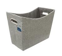 JVL Silva Fabric Magazine Holder with Inset Handles Grey JVL Grey