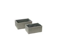 JVL Silva Rectangular Fabric Storage Baskets Set of 2 Grey JVL Grey