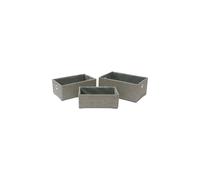 JVL Silva Rectangular Fabric Storage Baskets Set of 3 Grey JVL Grey