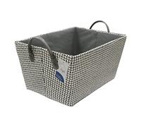 JVL Silva Rectangular Fabric Storage Box with Handles, Grey