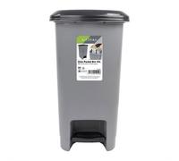Jvl Slim Plastic Lidded Foot Pedal Waste Bin, 10L, Grey