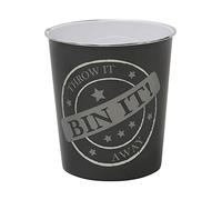 JVL Small Bin It Waste Paper Bin, 24.5 cm x 26.5 cm, Dark Grey