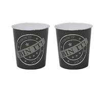 JVL Small Bin It Waste Paper Bin, Set of 2