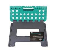 Jvl Small Folding Step Stool, Grey/turquoise