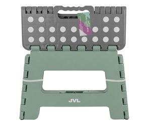 JVL Small Folding Step Stool - Lightweight, Kitchen, Bathroom, Children’s Step Stool - Green