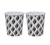 JVL Small Leaves Waste Paper Bin, Set of 2
