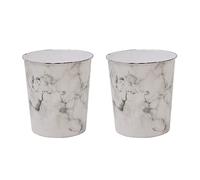 JVL Small Marble Waste Paper Bin, Set of 2