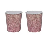 JVL Small Pink Sparkle Waste Paper Bin, Set of 2