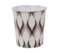 JVL Small Spiral Waste Paper Bin,24.5cm x 26.5cm Approx, Light Pink/Grey, One Size