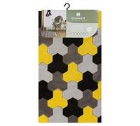 JVL SOLEMATE Hand Carved Geometric Door Mat, Yellow, One size, 01-460