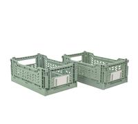 JVL STACKIT - Plastic Foldable Storage Crate - 4L - Green