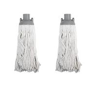 JVL String Mop Head Replacement - Grey (Pack of 2) - Machine Washable Microfibre Refill Heads