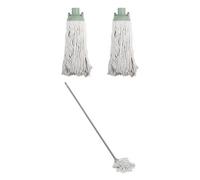 Jvl String Mop With 2 Replacement Heads, Green