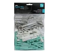 JVL Strong Hold Rust Resistant Plastic Pegs, Pack of 100, Aqua,19-250