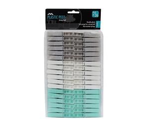 JVL Strong Rust Resistant Clothes Peg, Pack of 36, Aqua (19-280)