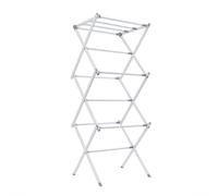 JVL Three Tier Extenable Concertina Laundry Washing Clothes Airer - White