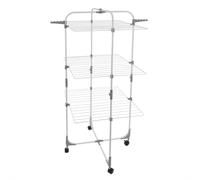 JVL Three Tier Foldable Laundry Washing Clothes Drying Rack - White