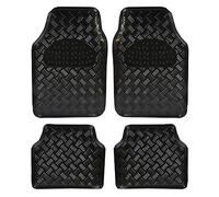 JVL Titan Metallic Universal Rubber Backed Car Mat Set-4 Pieces, Black