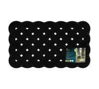 JVL Trellis Rope Design Rubber Scraper Doormat, 40x70cm, Black