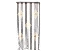 JVL Tuscany Hanging Diamond Wooden Beaded Door Curtain Screen, 90cm x 180 cm, Multi, 90 x 180cm approx