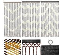 JVL Tuscany Hanging Wooden Beaded Door Curtain Screen, 90 x 180 cm