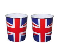 JVL Union Jack Flag Waste Paper Bin, Set of 2
