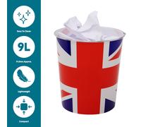 JVL Union Jack Plastic Waste Paper Bin in Red | Size: 1 Pack JVL Red 1 Pack