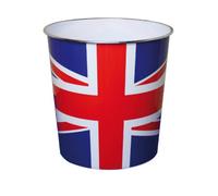 JVL Union Jack Waste Paper Bin Small 9L Bathroom Bedside Portable Office Dustbin