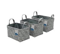 JVL Urban Set of 3 Rectangle Paper Storage Baskets