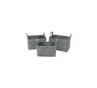 JVL Urban Set of 3 Rectangle Paper Storage Baskets in Grey JVL Grey