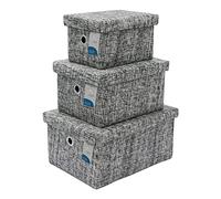 JVL Urban Set of 3 Rectangle Paper Storage Baskets, Medium