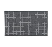 Jvl Vector Machine Washable Latex Backed Doormat, 40X70Cm, Grey