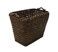 JVL Vertical Weave Rectangle Log Basket with Wooden Handles
