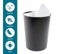 Vibrance Waste Paper Basket - Black JVL Black 1 Pack