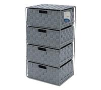 JVL Vichy 4 Drawer Wide Nylon Storage Tower