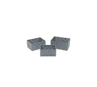 Vichy Rect Nylon Storage Baskets Set of 3 JVL Grey One Size