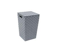 JVL Vichy Square Nylon Laundry Hamper in Grey JVL Grey