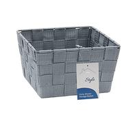 Vichy Square Nylon Storage Basket JVL Grey S