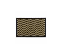 JVL Vienna Rubber Backed Scraper Doormat 40x60cm Zigzag in Brown | Size: 40 cm x 60 cm JVL Brown 40 cm x 60 cm