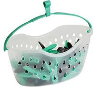 JVL Washing Line Peg Basket With 36 Plastic Clothes Pegs Hanging Washing Line Pegs